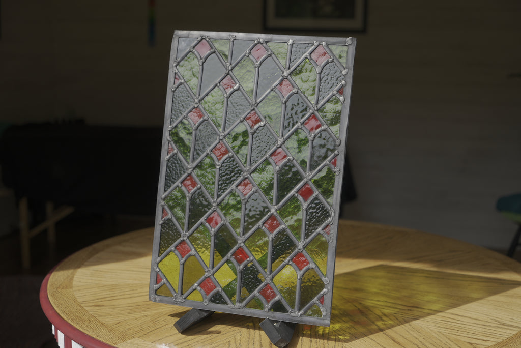 Stained Glass Window Red and Green