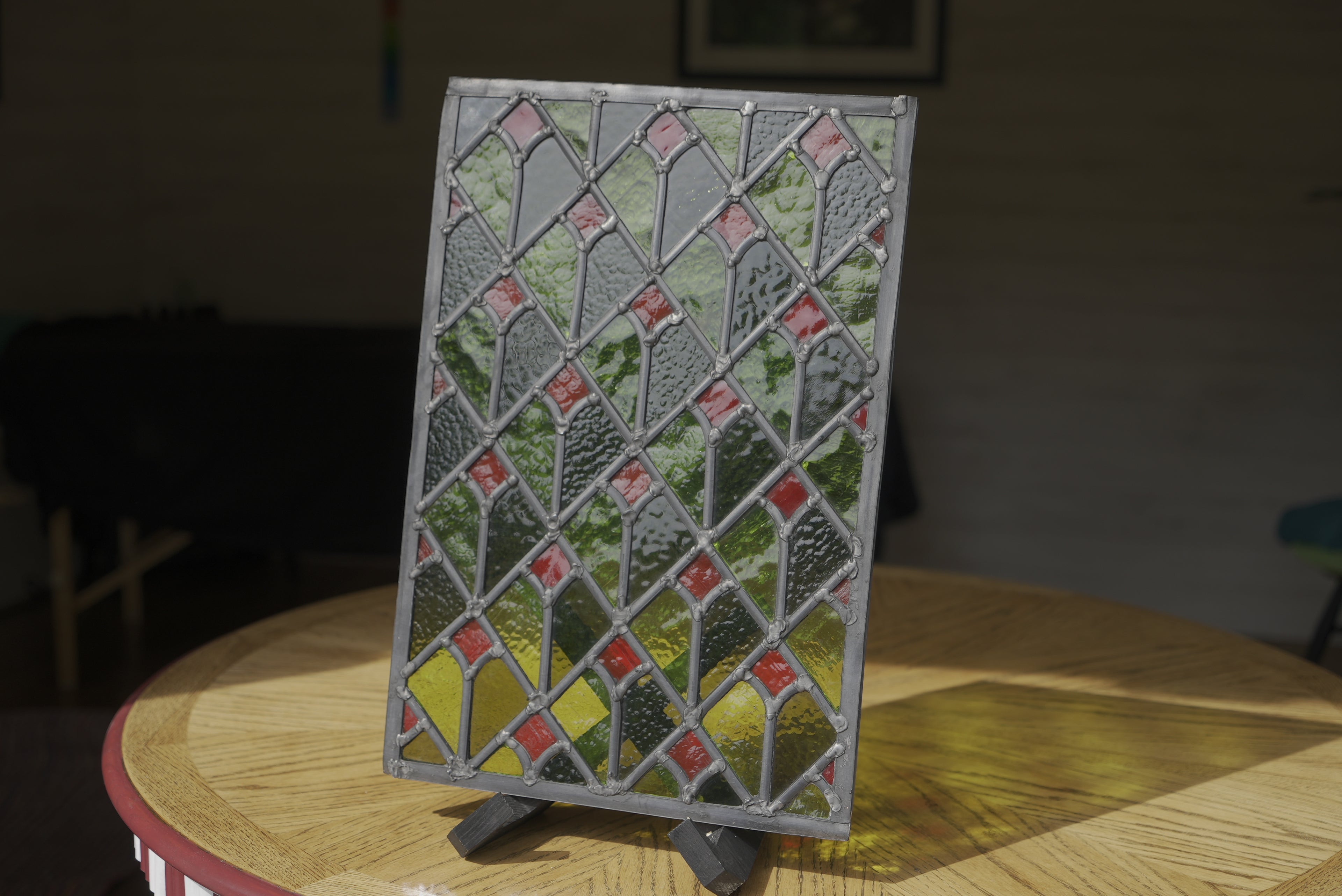 Stained Glass Window Red and Green