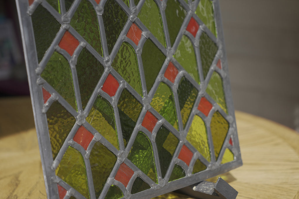 Stained Glass Window Red and Green