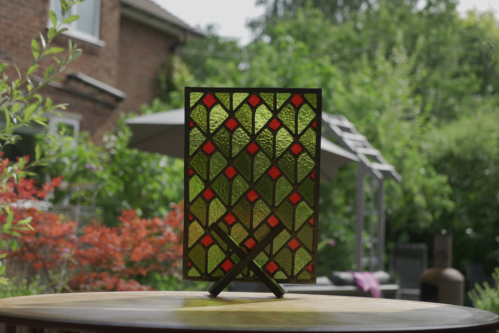 Stained Glass Window Red and Green