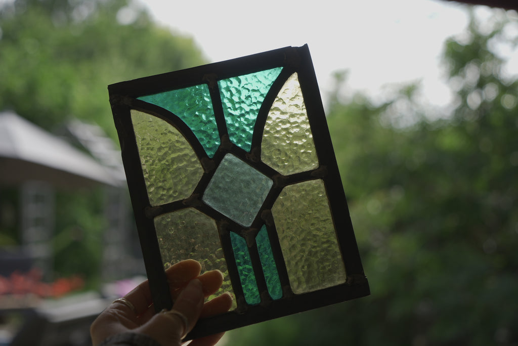 Stained Glass Panel Blue and Yellow