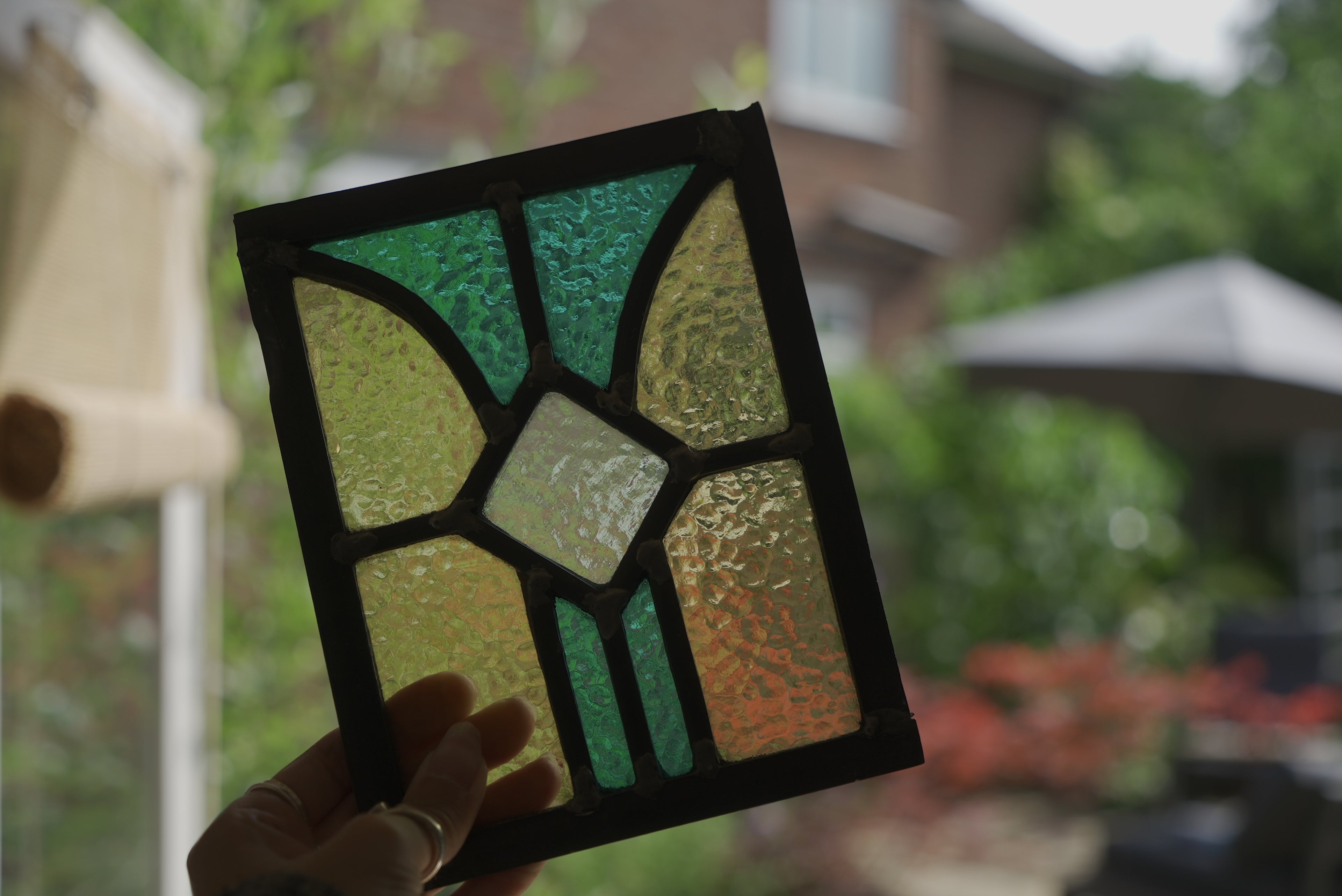 Stained Glass Panel Blue and Yellow