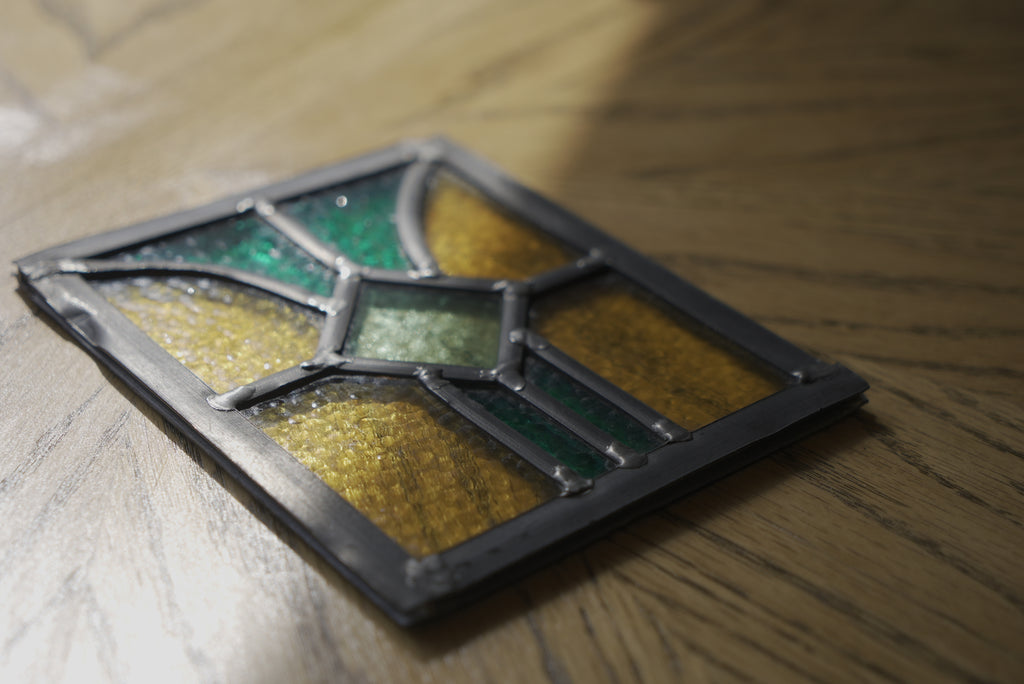 Stained Glass Panel Blue and Yellow